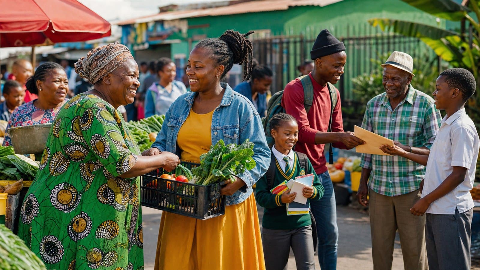 A diverse South African community group planning different shared savings goals